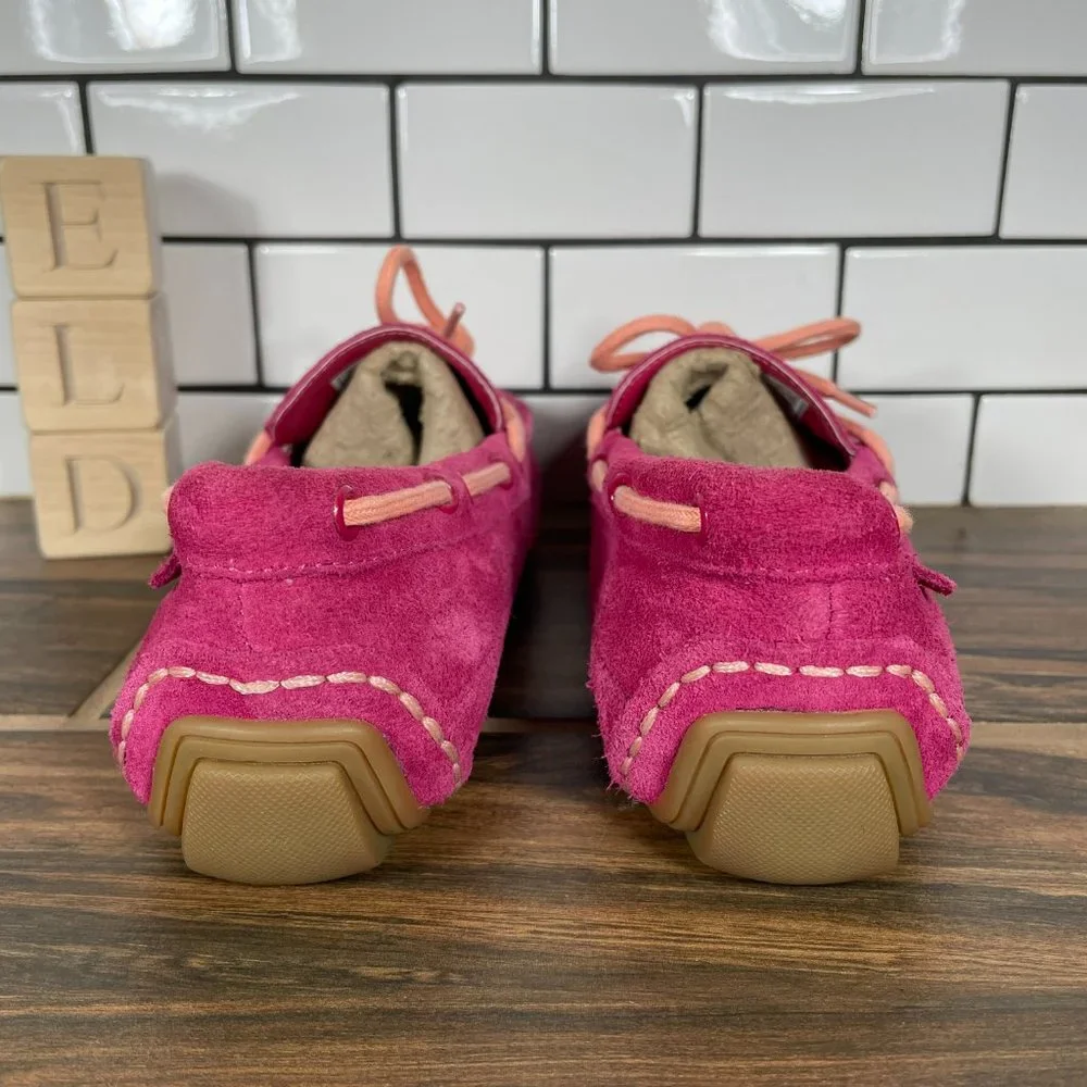 Cole Haan Grant Driver Youth Girl's Size 3.5 Shoes Pink Suede Grand OS Moccasin